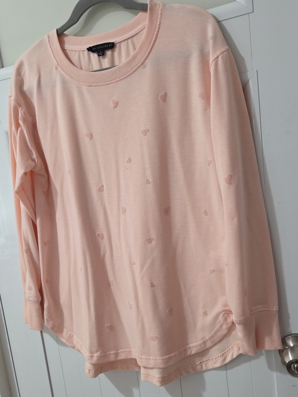 Jane & Delancey oft Pink Heart-Pattern Long Sleeve Top